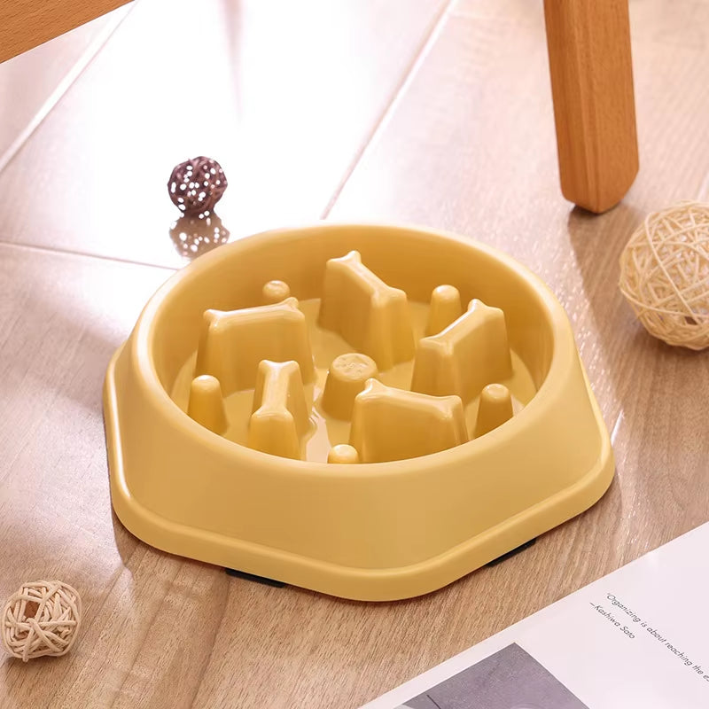 Dog Bowl anti Choking Slow Food Bowl Bone Shape Dog Feeder Basin Cat Food Basin Dog Food anti Tipping Pet Supplies