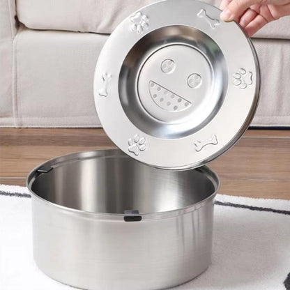 Large Capacity Stainless Steel Dog Floating Bowl No Spill Anti-Splash Dog Water Dispenser Non-Slip Dog Cat Pet Water Feeder Bowl