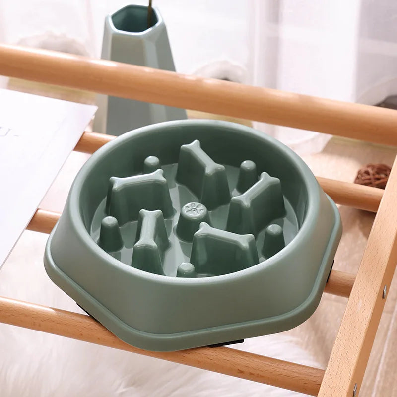 Dog Bowl anti Choking Slow Food Bowl Bone Shape Dog Feeder Basin Cat Food Basin Dog Food anti Tipping Pet Supplies