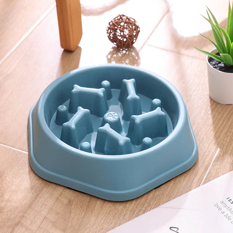 Dog Bowl anti Choking Slow Food Bowl Bone Shape Dog Feeder Basin Cat Food Basin Dog Food anti Tipping Pet Supplies