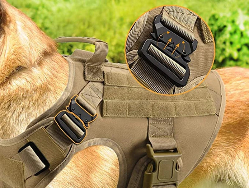 K9 Tactical Military Vest Pet German Shepherd Golden Retriever Tactical Training Dog Harness and Leash Set for All Breeds Dogs