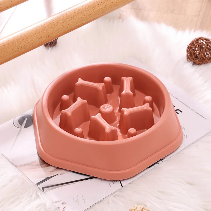 Dog Bowl anti Choking Slow Food Bowl Bone Shape Dog Feeder Basin Cat Food Basin Dog Food anti Tipping Pet Supplies