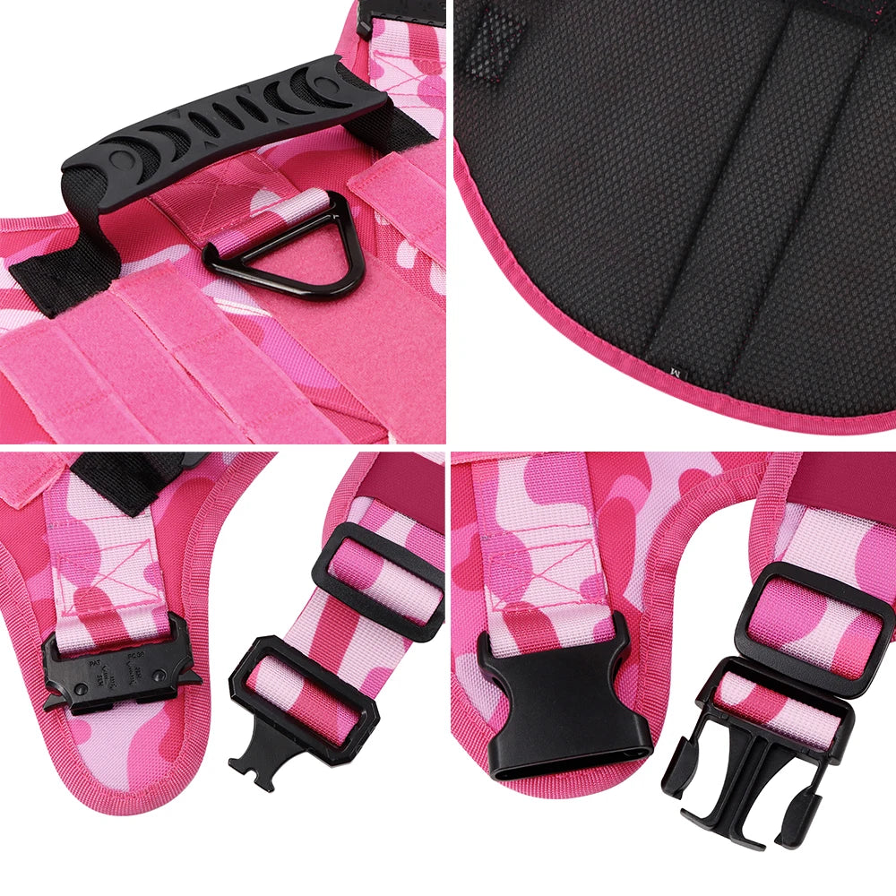 Pink Advanced Tactical No-Pull Dog Harness